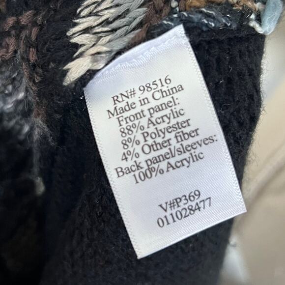 Coldwater Creek Boho Patchwork Cardigan Sweater Artsy Cottagecore Eclectic M - Picture 7 of 7